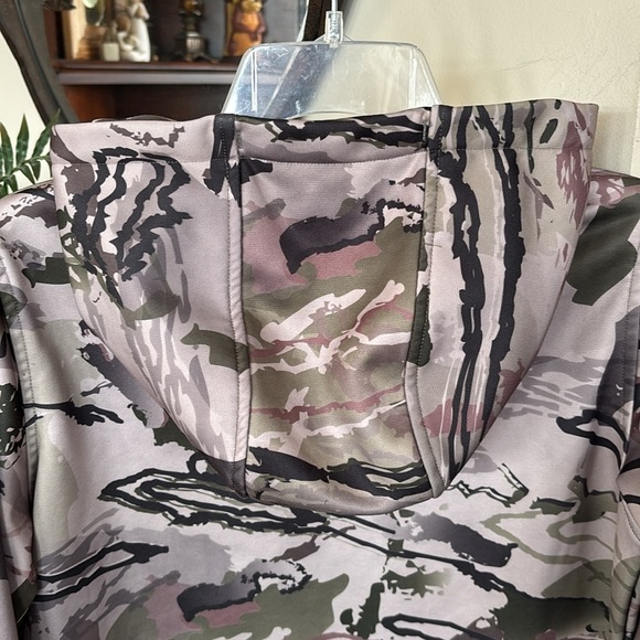 Under Armour Storm Camouflage Hoodie Embroidered Logo Fleece Lined Hunting - Picture 9 of 15